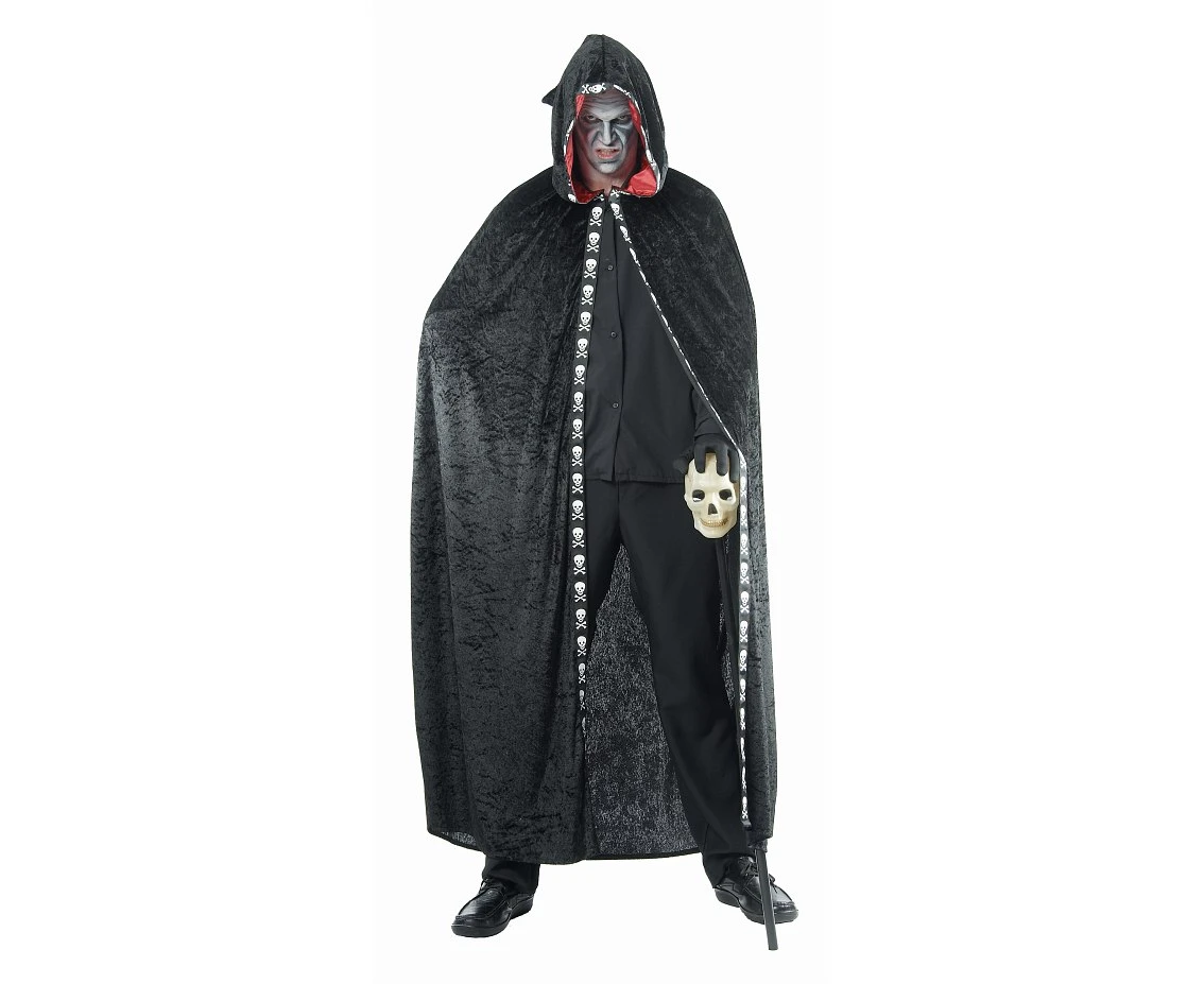 Hooded cape for adult, black, size 52 EOL